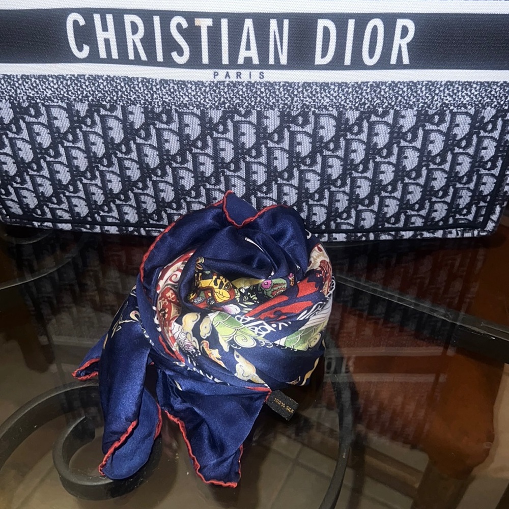 💯 SILK Extra Large Vintage Scarf Wrap - Picture 4 of 12